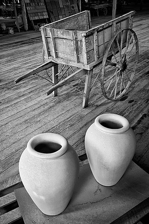 Cart and Two Urns